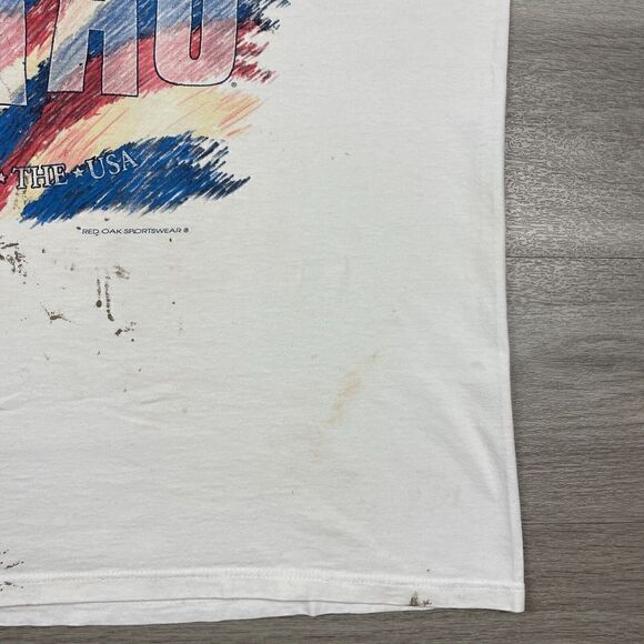 Vintage Shirt Mens Extra Large White University of Texas 90s Multicolor Retro - Picture 4 of 15